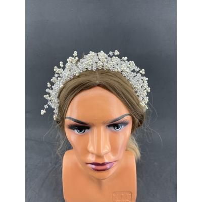  Kristal Ve İnci Dizaynlı Gelin Tacı