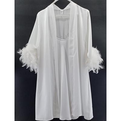 Bride Gümüş Taşlı Sabahlık Tüylü Model
