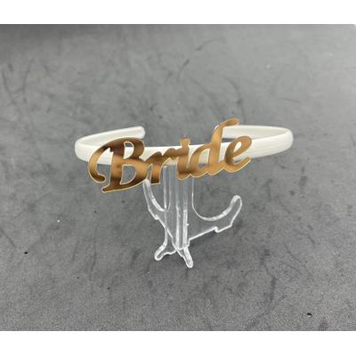 Gold Renk Detaylı Bride Taç Tüysüz Model