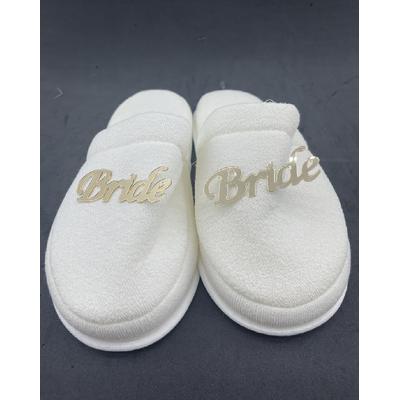 Gold Renk Detaylı Bride Tüysüz Terlik Model