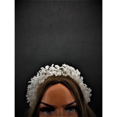 Helen Model Küçük Kristal Taşlardan Oluşan Modern Gelin Tacı