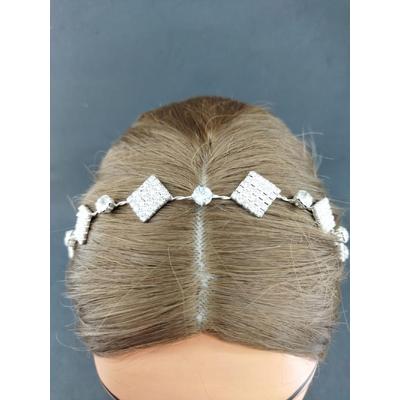 Kare Kristal Detaylı Gelin Tacı