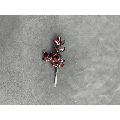 Bordo  Kristallerle Süslenmiş Nişan Kına Gelin Saç Tokası