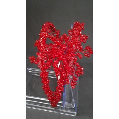 Kırmızı Kristal İşlemeli  Nişan Kına Tacı 