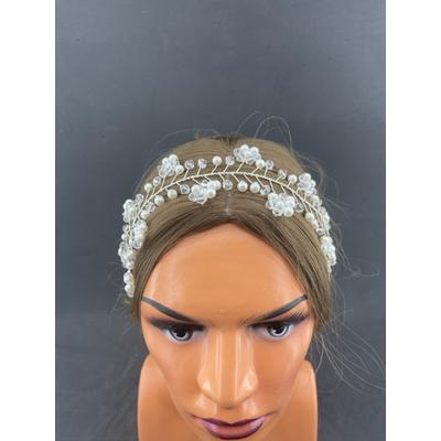 Kristal Çicek İnci Dizaynlı Helen Saç Tacı