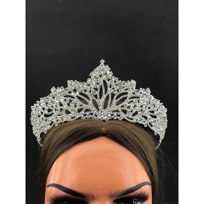 Kristal Taşlarla İşlenmiş Yüksek Prenses Model Gelin Tacı