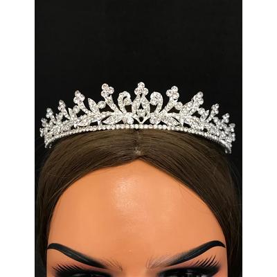 Kristal Taşlarla süslenmiş prenses Model Gelin Tacı