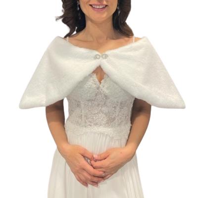 Şal Yaka Düğünlük Model 6 - Beyaz Gelin Kürk Etol Bolero