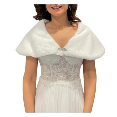 Şal Yaka Düğünlük Model 9 - Beyaz Gelin Kürk Etol Bolero