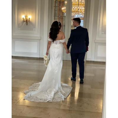 Fransız Dantel Dizaynlı Romantik Balık Gelinlik