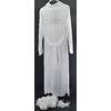 Gümüş Taşlı Tüysüz Uzun Model Bride Sabahlık / Gecelik Terlik Taç Seti